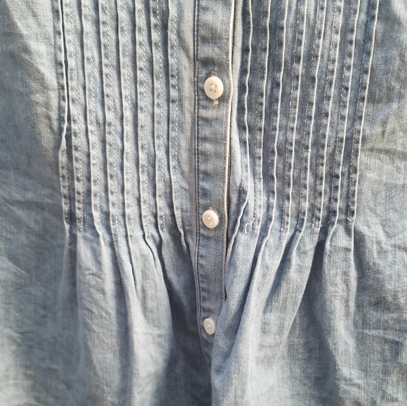 Jones New York Chambray Button Down Roll Sleeve M - Picture 3 of 6